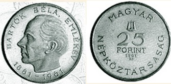 1961 Bartók Béla - ezüstérme 1961 Bartók Béla - ezüstérme
