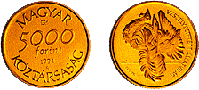 1994 Veszélyeztetett állatvilág - Túzok - aranyérme 1994 Veszélyeztetett állatvilág - Túzok - aranyérme