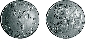1995 RÉGI DUNAI HAJÓK - HABLEÁNY 1837 - EZÜSTÉRME 1995 RÉGI DUNAI HAJÓK - HABLEÁNY 1837 - EZÜSTÉRME