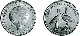 Veszélyeztetett állatvilág - Fehér gólya - ezüstérme