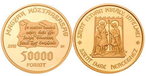 SZENT ISTVÁN KIRÁLY INTELMEI SZENT IMRE HERCEGHEZ - ARANYÉRME SZENT ISTVÁN KIRÁLY INTELMEI SZENT IMRE HERCEGHEZ - ARANYÉRME
