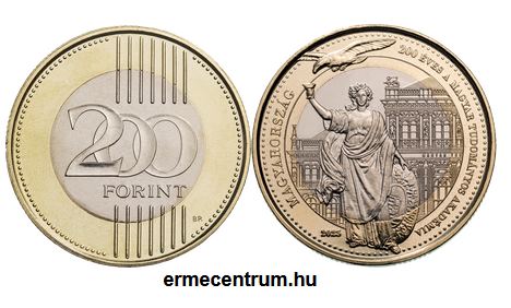 2025. Magyar Tudományos Akadémia 200 forint színesfém érme