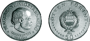 Semmelweis Ignác születésének 150. évfordulója - ezüstérme