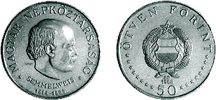 1968 SEMMELWEIS IGNÁC SZÜLETÉSÉNEK 150. ÉVFORDULÓJA - EZÜSTÉRME 1968 SEMMELWEIS IGNÁC SZÜLETÉSÉNEK 150. ÉVFORDULÓJA - EZÜSTÉRME