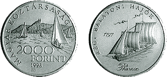 Régi Balatoni hajók - Phoneix 1797 - ezüstérme