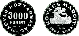 2002 KOVÁCS MARGIT SZÜLETÉSÉNEK 100. ÉVFORDULÓJA - EZÜSTÉRME 2002 KOVÁCS MARGIT SZÜLETÉSÉNEK 100. ÉVFORDULÓJA - EZÜSTÉRME