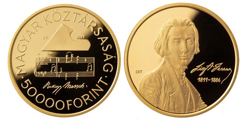 2011 LISZT FERENC SZÜLETÉSÉNEK 200. ÉVFORDULÓJA - ARANYÉRME 2011 LISZT FERENC SZÜLETÉSÉNEK 200. ÉVFORDULÓJA - ARANYÉRME
