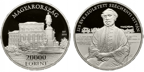 2016. Széchenyi István születésének 225. évfordulója alkalmára - ezüstérme 2016. Széchenyi István születésének 225. évfordulója alkalmára - ezüstérme