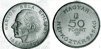 1961 Bartók Béla - ezüstérme 1961 Bartók Béla - ezüstérme
