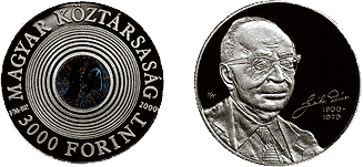 2000 GÁBOR DÉNES SZÜLETÉSÉNEK 100. ÉVFORDULÓJA - EZÜSTÉRME 2000 GÁBOR DÉNES SZÜLETÉSÉNEK 100. ÉVFORDULÓJA - EZÜSTÉRME