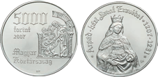 2007 ÁRPÁD-HÁZI SZENT ERZSÉBET SZÜLETÉSÉNEK 800. ÉVFORDULÓJA - EZÜSTÉRME 2007 ÁRPÁD-HÁZI SZENT ERZSÉBET SZÜLETÉSÉNEK 800. ÉVFORDULÓJA - EZÜSTÉRME