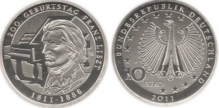 2011 200 ÉVE SZÜLETETT LISZT FERENC - EZÜSTÉRME 2011 200 ÉVE SZÜLETETT LISZT FERENC - EZÜSTÉRME